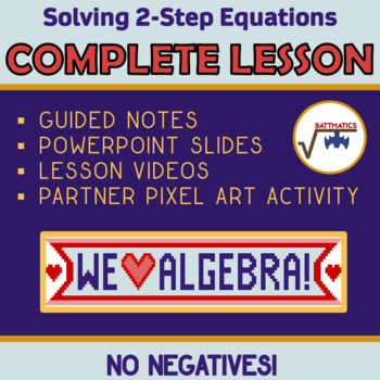Preview of 2-Step Equations COMPLETE LESSON | NOTES | POWERPOINT | PIXEL ART | VIDEOS
