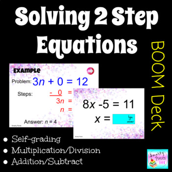 Preview of 2 Step Equations Finding the Variable DIGITAL Boom Deck