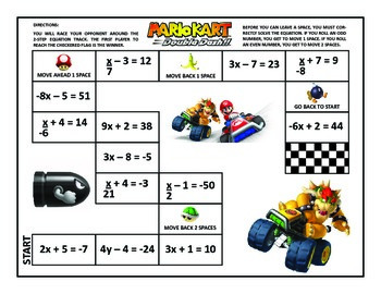 2-Step Equations Mario Kart Game by Brian Taylor | TpT