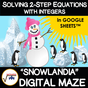 Preview of 2-Step Equations with Integers DIGITAL MAZE | SELF-CHECKING | DISTANCE LEARNING