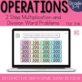 2 Step Multiplication and Division Word Problem Game Show 