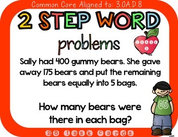 2 Step Word Problems 3rd Grade 3.OA.D.8 by Rock Paper Scissors | TpT