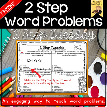 Preview of Two Step Math Word Problems- FREEBIE