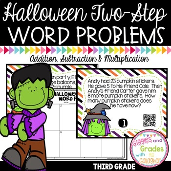 Preview of Two Step Word Problems for Halloween