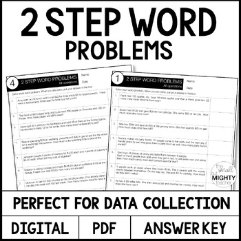 Preview of 2 Step Word Problems - IEP data tracking, progress monitoring