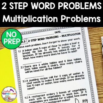 2 Step Word Problems Multiplication Worksheet By Teacher