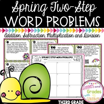 Preview of Two Step Word Problems for Spring