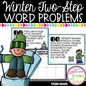 Preview of Two Step Word Problems for Winter