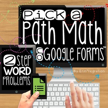 Preview of 2-Step Word Problems on Google Forms | Self Checking | Interactive Math Story