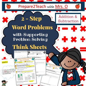 Preview of 2-Step Word Problems with Supporting Think Sheets (Addition & Subtraction)