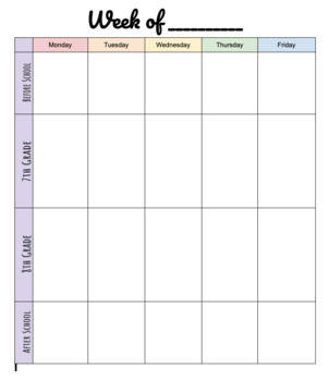 2 Subject Weekly Planner Template By Sarah Dematteo 