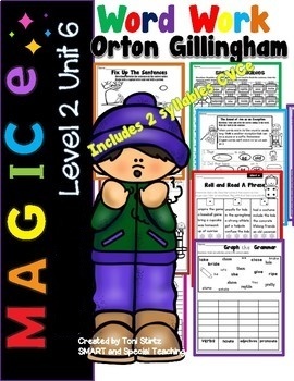 Preview of 2 Syllable Silent E  Orton Gillingham Phonics Worksheets Second Grade RTI