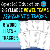 2-Syllable Vowel Team Words Assessment and Tracker for Rea