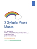 2 Syllable Word Mazes: Rabbit, Monster, Reptile, Candy, Ho