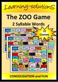 2 Syllable Words - The ZOO Game - 10 Boards/280 Words - Sy
