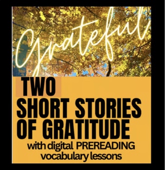 Preview of 2 THANKSGIVING Short Stories: PDF LINKS INTRO and Vocab Study ppt lesson
