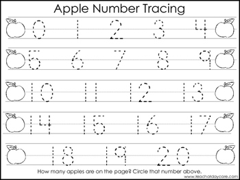 2 task worksheets apple trace the alphabet and numbers 1 20 preschool kdg