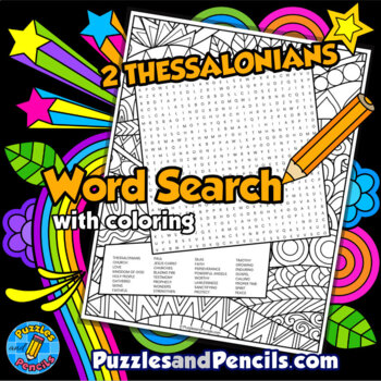Preview of 2 Thessalonians Word Search Puzzle Activity with Coloring | Books of the Bible