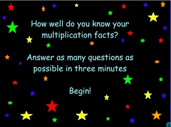 Preview of Multiplication Fact Quiz for Promethean Board