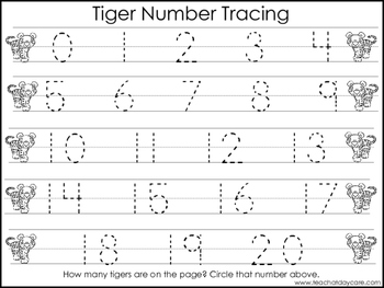 2 tiger themed task worksheets trace the alphabet and numbers 1 20 preschool