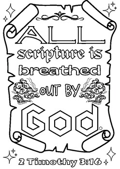 2 Timothy 3:16 Colouring Sheet by Susan Pursell | TPT