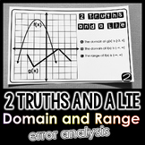 "2 Truths and a Lie" Domain and Range Math Error Analysis 