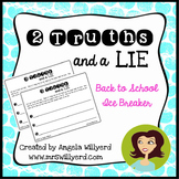 Back to School Ice Breaker - 2 Truths and a Lie