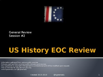 Preview of 2) US History (Premium Version) End of Course Final Review #2 (WW1-Present)
