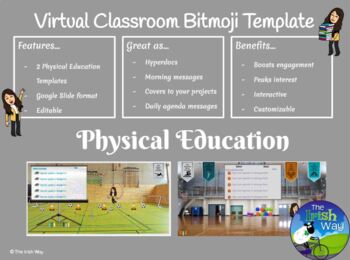 Preview of 2 Virtual Classroom Templates - Physical Education - Distance Learning - Google