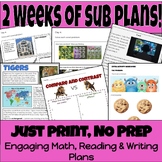 2 WEEKS of all day Sub Plans - Great for lower grades. NO PREP!