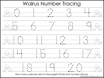 2 walrus themed task worksheets preschool trace the alphabet and numbers 1 20