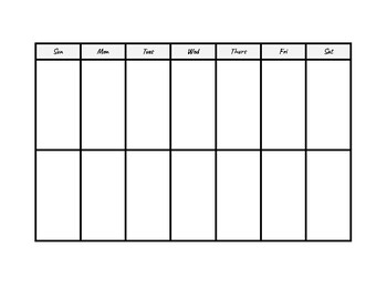 Preview of 2 Week Planning Calendar | Sunday through Saturday | Monday Through Friday