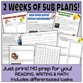 2 Weeks of QUALITY sub plans - Just print and that's it!