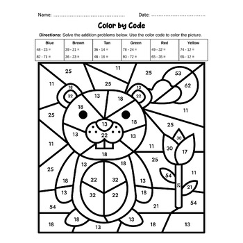 2- and 3-Digit Addition & Subtraction Worksheets - Groundhog Day Color ...