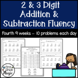 2- and 3-Digit Addition and Subtraction Fluency - Fourth 9