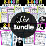 2 and 3 Digit Addition and Subtraction w/ Regrouping Worksheets