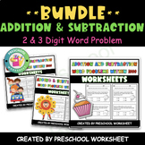 2 and 3 Digit Addition and Subtraction Word Problems | Bun