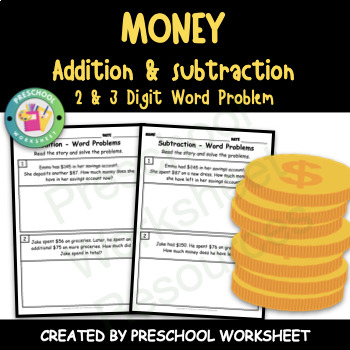 Preview of 2 and 3 Digit Addition and Subtraction Word Problems | Money Word Problems