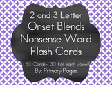2 and 3 Letter Consonant Blend Nonsense Word Pocket Chart Cards