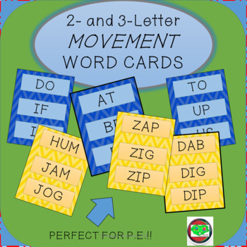 Preview of Word Wall Cards: 67 Printable Cards Using 2- and 3-Letter Movement Vocabulary
