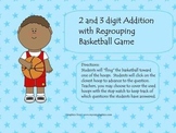 Addition 2 and 3 digit with regrouping Basketball Game for