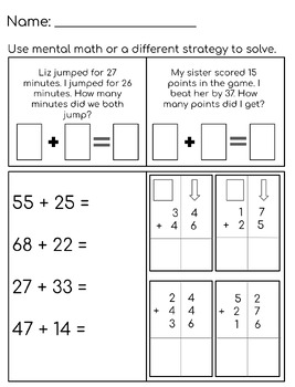 Preview of 2 and 3 number addition with regrouping