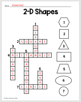 2 And 3d Crossword Puzzles For Kindergarten By Chloe S Classroom