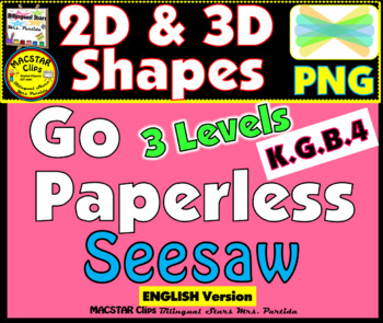 Preview of 2D and  3D Shapes PNG Templates for Seesaw    English version