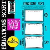 2 and Multi-Step Equations Card Sort - How many Solutions?