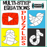 2-Step & Multi-Step Equations Social Media Puzzle Set - 5 Puzzles