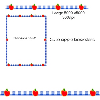 Preview of 2 apple boarders - 1 standard paper size , 1 large size