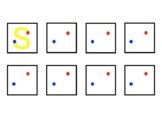 OT 2" boxes tracing/copying: Letter S (dot cues)