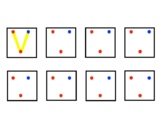 OT 2" boxes tracing/copying: Letter V (dot cues)