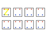 OT 2" boxes tracing/copying: Letter Z (dot cues)